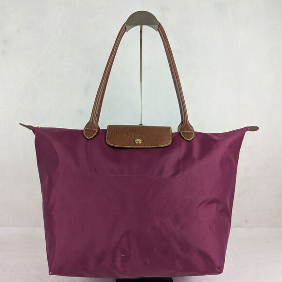 Longchamp Le Pliage Tote – Used Nylon Bag Purple , Classic Design, Ships Fast! - Picture 1 of 16